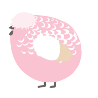 A rose and cream chicken with a half-lace pattern