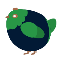 A tumblr and viridian chicken with a head pattern