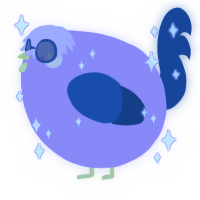 A lilac and ultramarine chicken