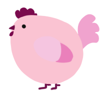 A rose and pink chicken