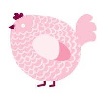 A rose chicken with a lace pattern