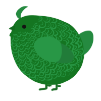 A leaf and viridian chicken with a double-lace pattern