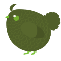A olive chicken with a lace pattern