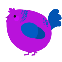 A amethyst and ultramarine chicken with a neck-band pattern