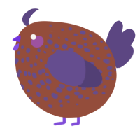 A russet and overcast chicken with a speckle pattern