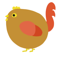 A gold and vermilion chicken