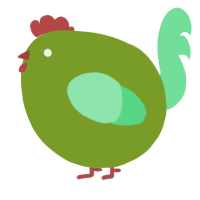 A chartreuse and spring chicken