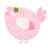 A rose chicken with a lace pattern