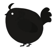 A sable and black chicken with a neck-speckle pattern