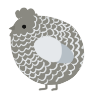 A ash and mist chicken with a lace pattern