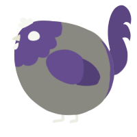 A ash and overcast chicken with a head pattern