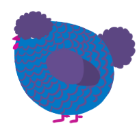 A sapphire and overcast chicken with a lace pattern