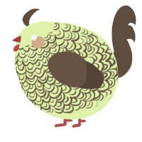 A apple and bark chicken with a double-lace pattern