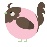 A rose and bark chicken with a head pattern