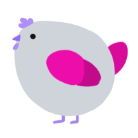 A mist and fuchsia chicken