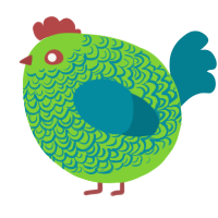 A grass and sea chicken with a double-lace pattern