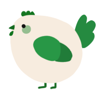 A cream and viridian chicken