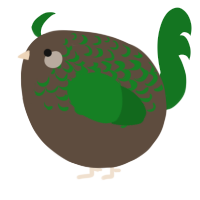 A bark and leaf chicken with a half-lace pattern