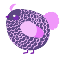A overcast and lavender chicken with a lace pattern