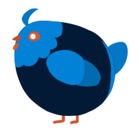 A tumblr and sapphire chicken with a head pattern