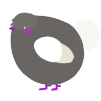 A grey and white chicken