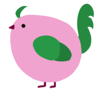 A pink and viridian chicken