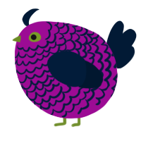 A plum and tumblr chicken with a lace pattern