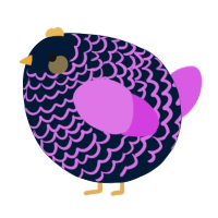 A tumblr and orchid chicken with a lace pattern