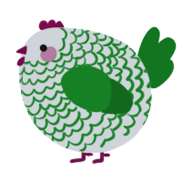 A mist and leaf chicken with a lace pattern
