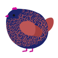 A navy and red chicken with a double-lace pattern