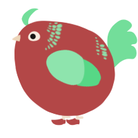 A red and spring chicken with a neck-band pattern