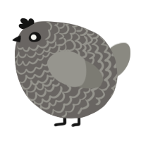 A grey and ash chicken with a lace pattern