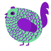 A spring and violet chicken with a lace pattern
