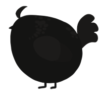 A black and sable chicken with a neck-speckle pattern