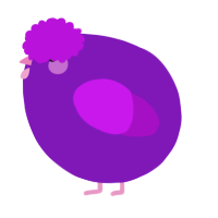 A violet and amethyst chicken