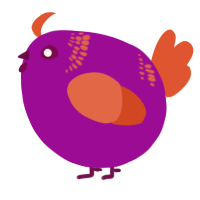 A plum and vermilion chicken with a neck-band pattern