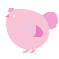 A rose and pink chicken with a lace pattern