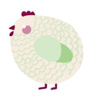 A cream and gluppy chicken with a lace pattern