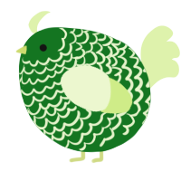 A leaf and apple chicken with a lace pattern