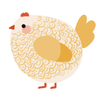 A cream and honey chicken with a double-lace pattern