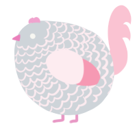 A mist and rose chicken with a lace pattern
