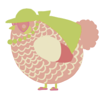 A rose chicken with a lace pattern
