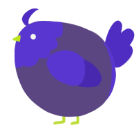 A overcast and indigo chicken with a head pattern