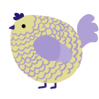 A navy and olive chicken with a lace pattern