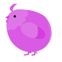 A orchid chicken with a head pattern