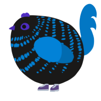 A sable and sapphire chicken with a bar pattern