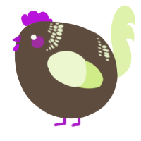 A bark and apple chicken with a neck-band pattern