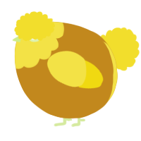 A ochre and yellow chicken with a head pattern