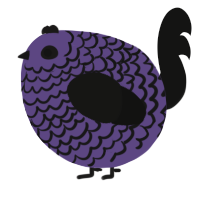 A overcast and black chicken with a lace pattern