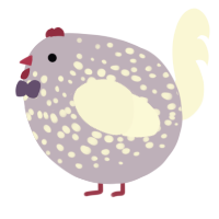 A olive and black chicken with a speckle pattern